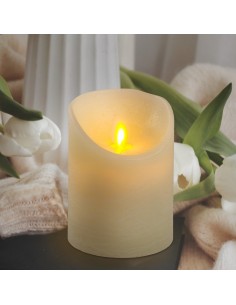 CANDELE E GIROCANDELE: vendita online Candela Avorio Moving Flame Ø7,5xH10cm con Fiamma in Movimento - Timer 6-18h in offerta