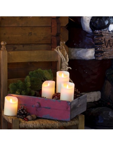 CANDELE E GIROCANDELE: vendita online Candela Avorio Moving Flame Ø7,5xH10cm con Fiamma in Movimento - Timer 6-18h in offerta