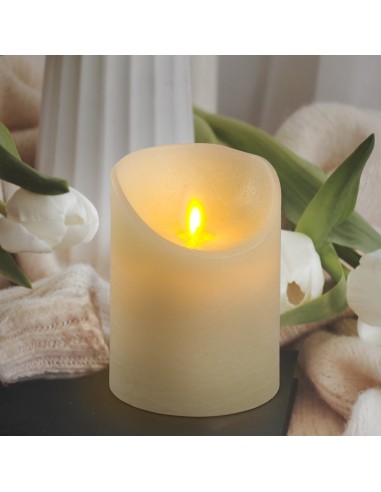 CANDELE E GIROCANDELE: vendita online Candela Avorio Moving Flame Ø7,5xH10cm con Fiamma in Movimento - Timer 6-18h in offerta