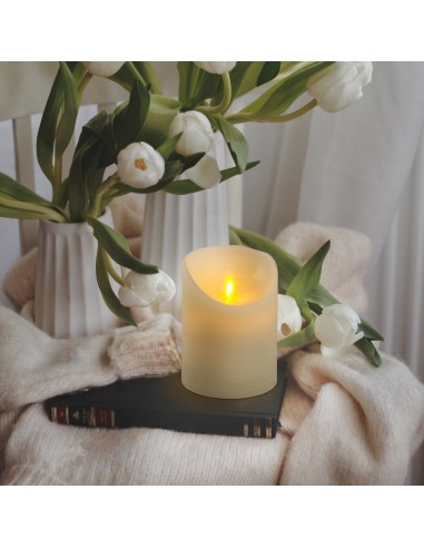 CANDELE E GIROCANDELE: vendita online Candela Avorio Moving Flame Ø7,5xH10cm con Fiamma in Movimento - Timer 6-18h in offerta