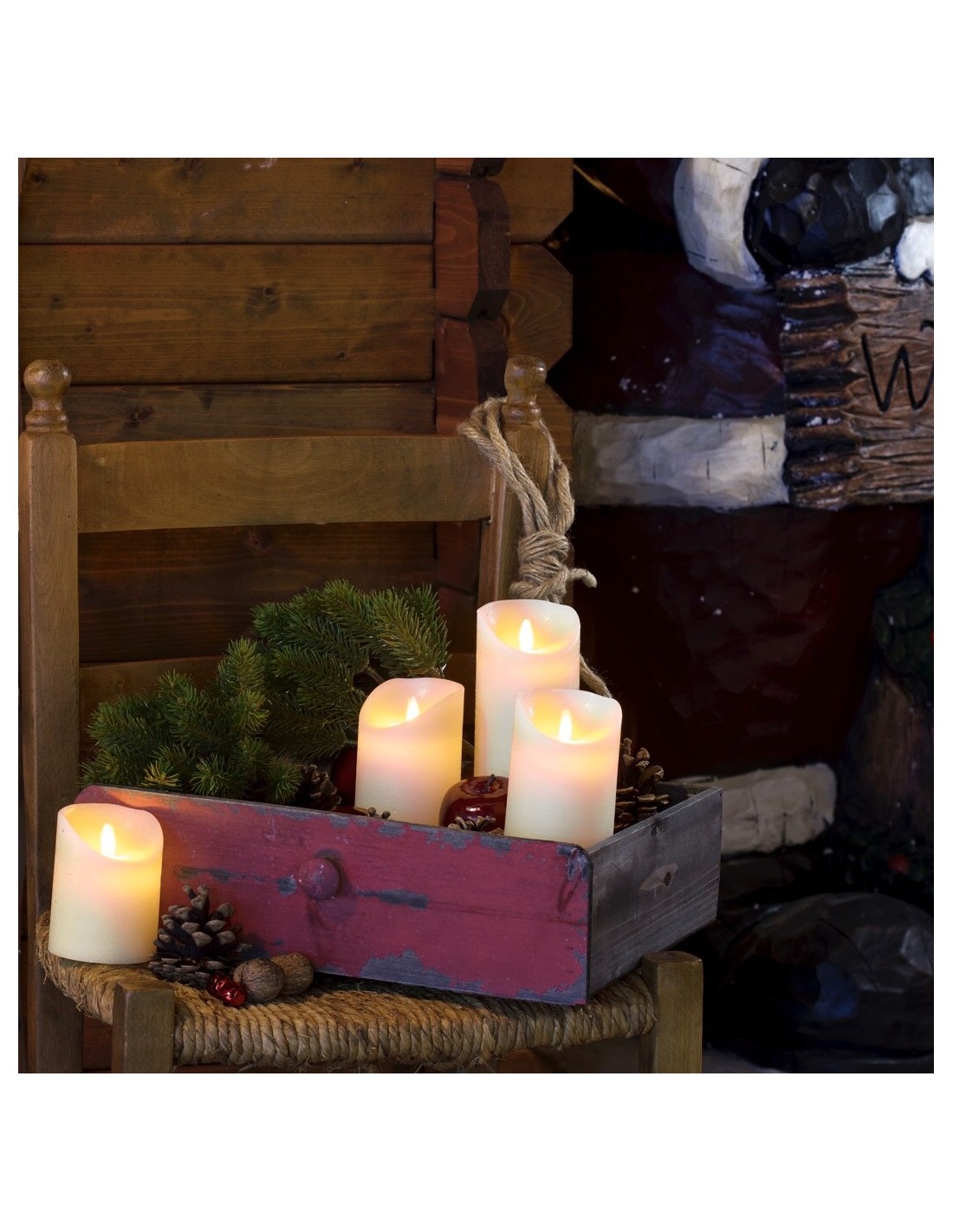 CANDELE E GIROCANDELE: vendita online Candela Avorio Moving Flame Ø7,5xH12,5cm con Fiamma Realistica e Timer 6-18h in offerta