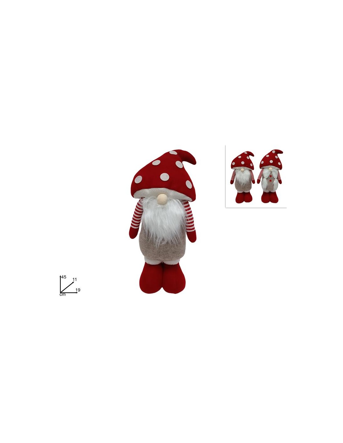 GNOMO 45CM CON CAPPELLO FUNGO ASSORTITO