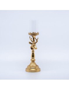 ORTACANDELA RENNA RETRO' ORO 13X13X42CM