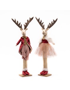 OGGETTISTICA NATALE: vendita online RENNA VELLUTO 11680690 BOY GIRL H50CM in offerta
