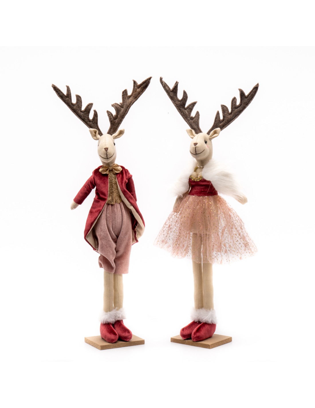 OGGETTISTICA NATALE: vendita online RENNA VELLUTO 11680690 BOY GIRL H50CM in offerta