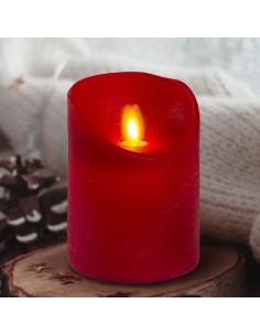 Candela Rossa Moving Flame Ø7,5xH10cm | Shopincasa.it