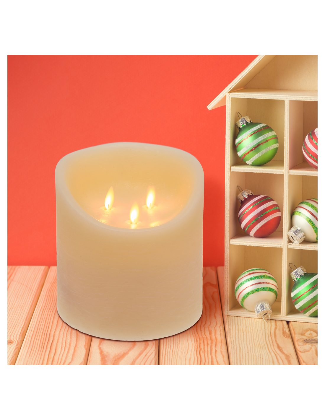 Candela Avorio Moving Flame Ø15xH15cm | Shopincasa.it