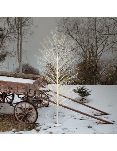 LUCI DI NATALE: vendita online Albero Ramo Tiglio Bianco H200cm con 1120 MicroLED FlashLED in offerta