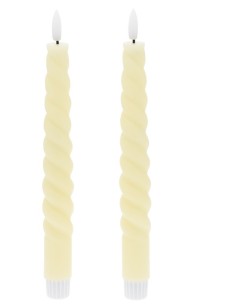 LUCI DI NATALE: vendita online Set 2 Candele di Natale Taper a Spirale, La Magia di Natale con Fiamma 3D in offerta