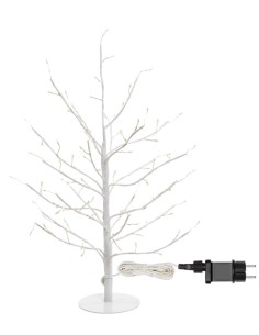 LUCI DI NATALE: vendita online Albero Ramo Tiglio Bianco 45cm con 108 MicroLED FlashLED, Base in Metallo, Rami Modellabili, I...