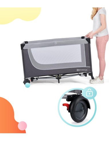 PRIMA INFANZIA: vendita online Kinderkraft LEODY Culla da Viaggio Campeggio per Neonati 120x60 cm con Giostrina e Funzione Do...