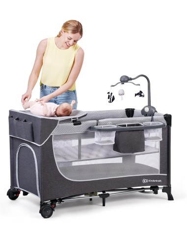 PRIMA INFANZIA: vendita online Kinderkraft LEODY Culla da Viaggio Campeggio per Neonati 120x60 cm con Giostrina e Funzione Do...