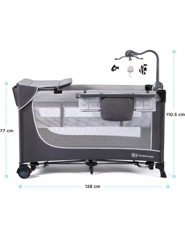PRIMA INFANZIA: vendita online Kinderkraft LEODY Culla da Viaggio Campeggio per Neonati 120x60 cm con Giostrina e Funzione Do...