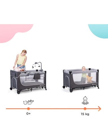 PRIMA INFANZIA: vendita online Kinderkraft LEODY Culla da Viaggio Campeggio per Neonati 120x60 cm con Giostrina e Funzione Do...
