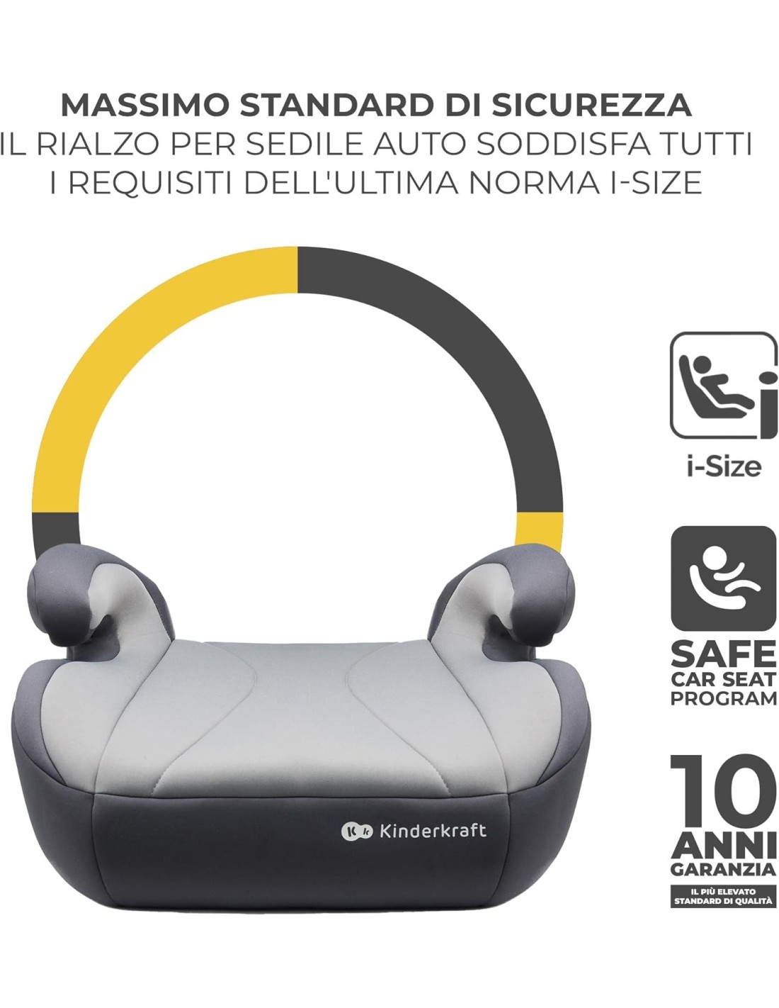 Kinderkraft I-BOOST Rialzo per Auto I-Size con ISOFIX 135-150 cm | ShopInCasa