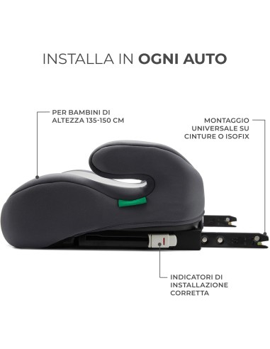 Kinderkraft I-BOOST Rialzo per Auto I-Size con ISOFIX 135-150 cm | ShopInCasa