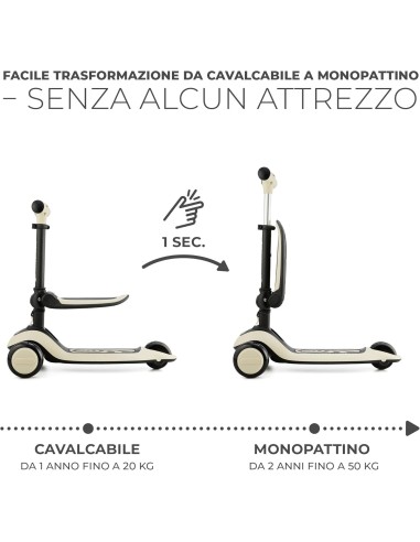 BICI - PRIMI PASSI - AUTO: vendita online Kinderkraft HALLEY Monopattino e Bicicletta Senza Pedali 2-in-1 – Bianco in offerta