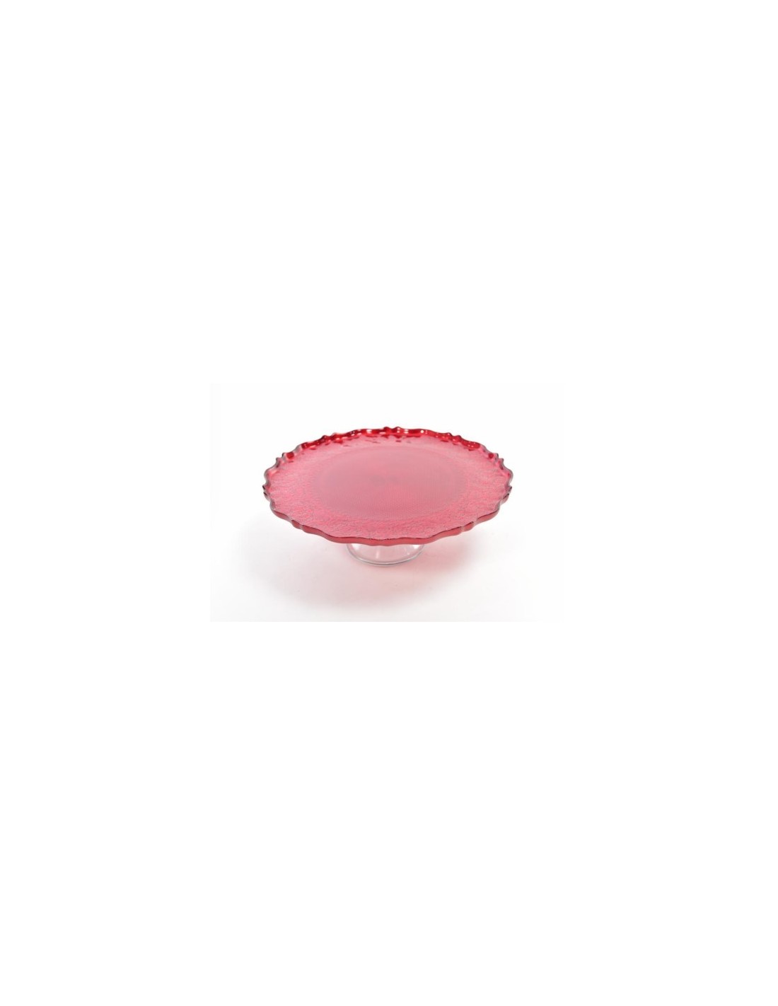ALZATA 66988 VETRO D28X11CM ROSSO CON PIEDE