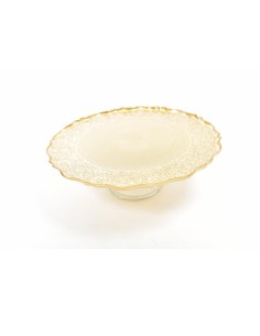 ALZATA 67084 VETRO D28X11CM ORO CON PIEDE