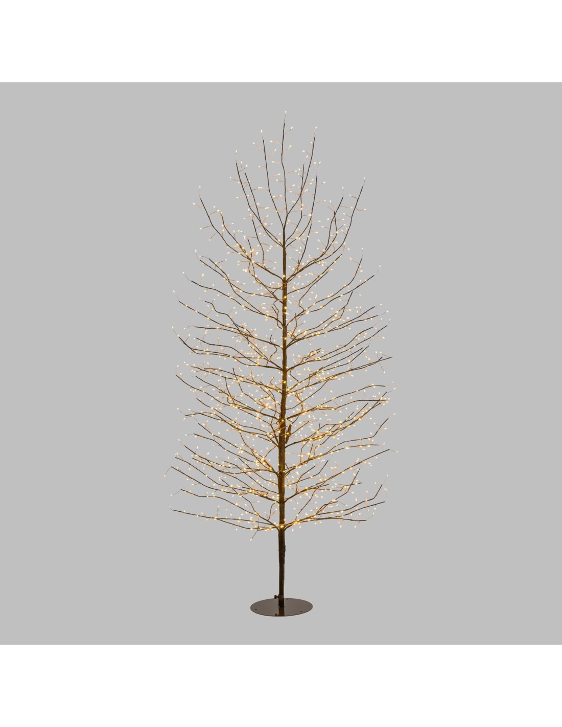 LUCI DI NATALE: vendita online Albero Ramo Tiglio Marrone 200cm con 1120 MicroLED FlashLED, IP44, Base in Metallo, Rami Model...