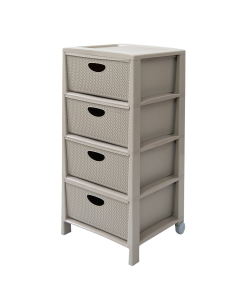 CASSETTIERE: vendita online Cassettiera, Belli e Forti, 39,5x38x82 cm, 4 cassetti intreccio, bianco e tortora, cassettiera po...