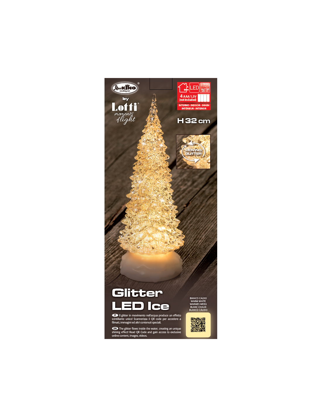 LUCI DI NATALE: vendita online Albero Acrilico Glitter LED Ice 32cm, Effetto Ghiaccio Scintillante con RGB in offerta