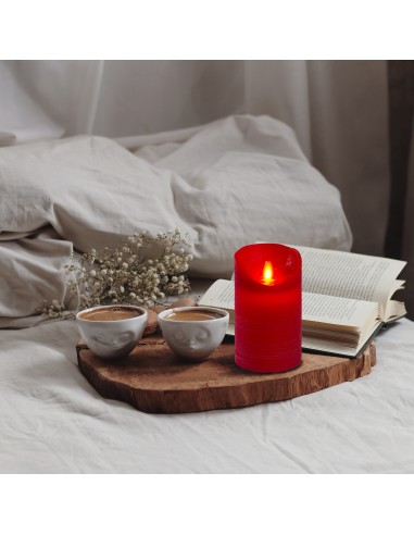 Candela Rossa RT-R Moving Flame 12,5cm con Timer e Fiamma Realistica | shop in casa