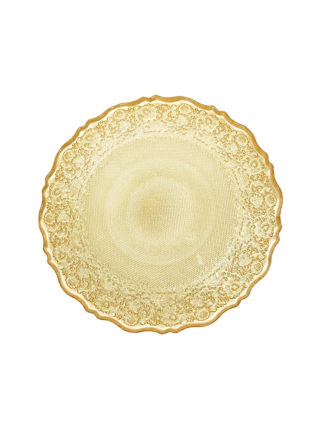 PIATTO 67053 VETRO CAMPIGLIO ORO 28CM