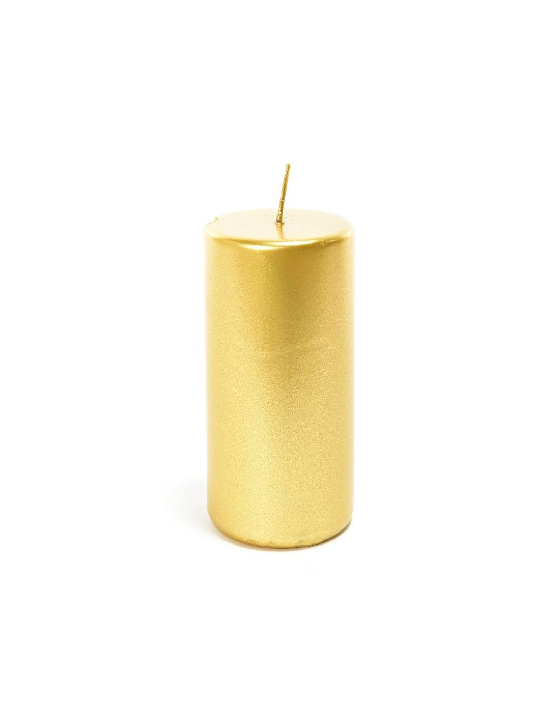 CANDELE E GIROCANDELE: vendita online Candela Pillar Lucida Oro 15x5 cm di Natale - La Magia di Natale a casa tua in offerta