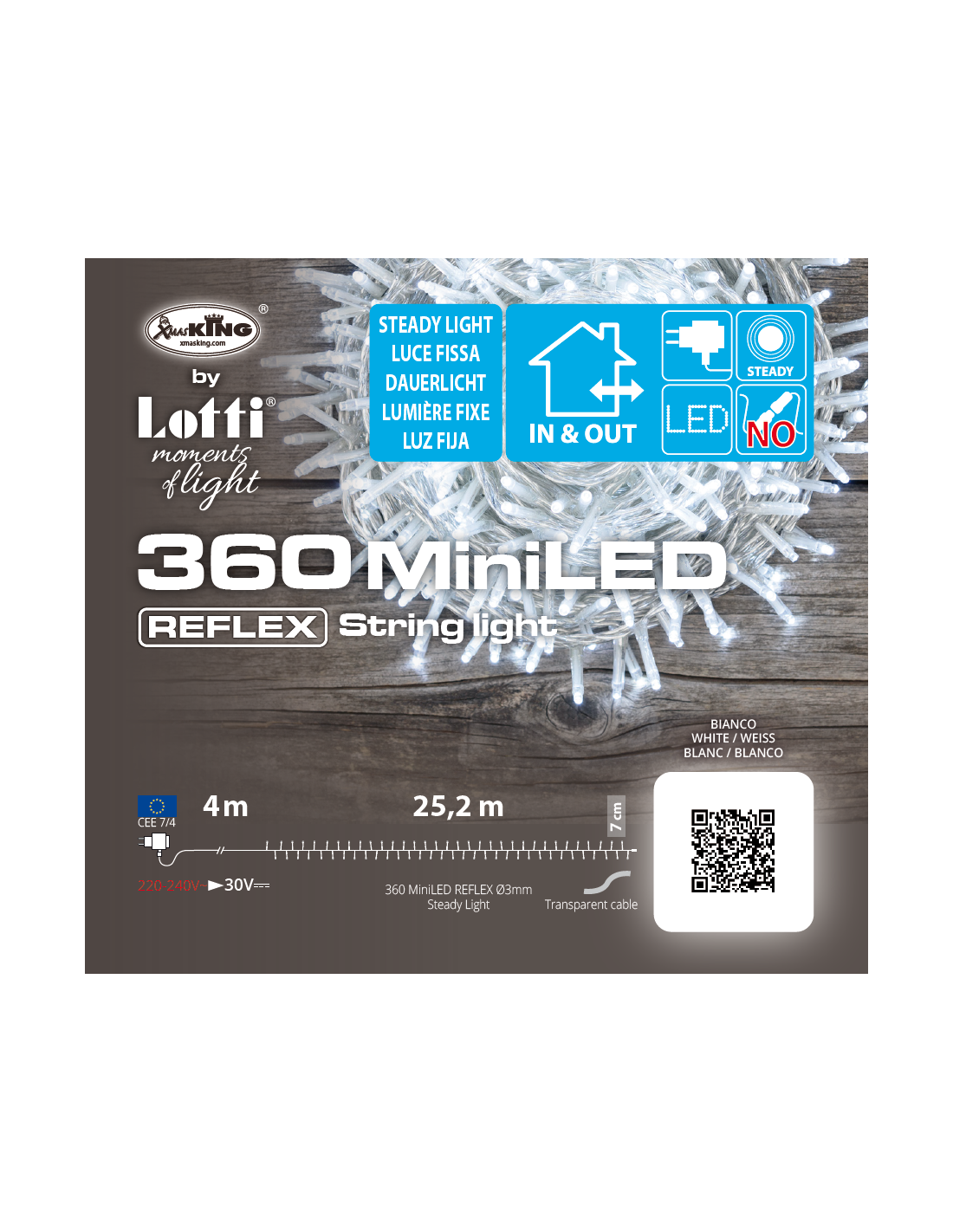 Luci di Natale Catena 360 MiniLED Luce Fissa | Shop in Casa
