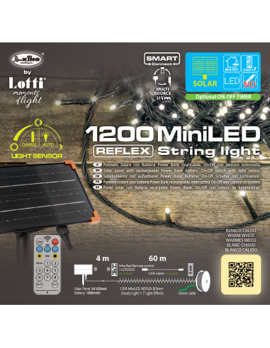 Luci di Natale Catena Solare 1200 MiniLED 60m | Shop in Casa