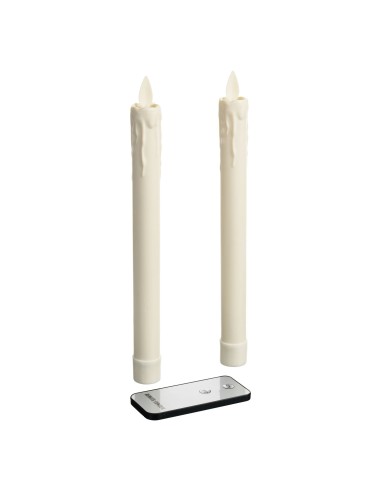 Set 2 Candele Moving Flame Ø2,3H23cm Avorio | Shop in Casa