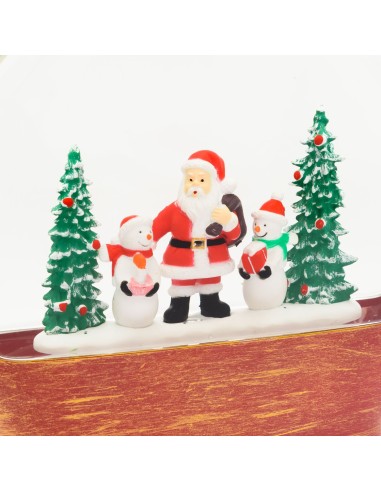 Decorazione Vetro Paesaggio Babbo Natale GLITTER LED h19cm | Shop in Casa