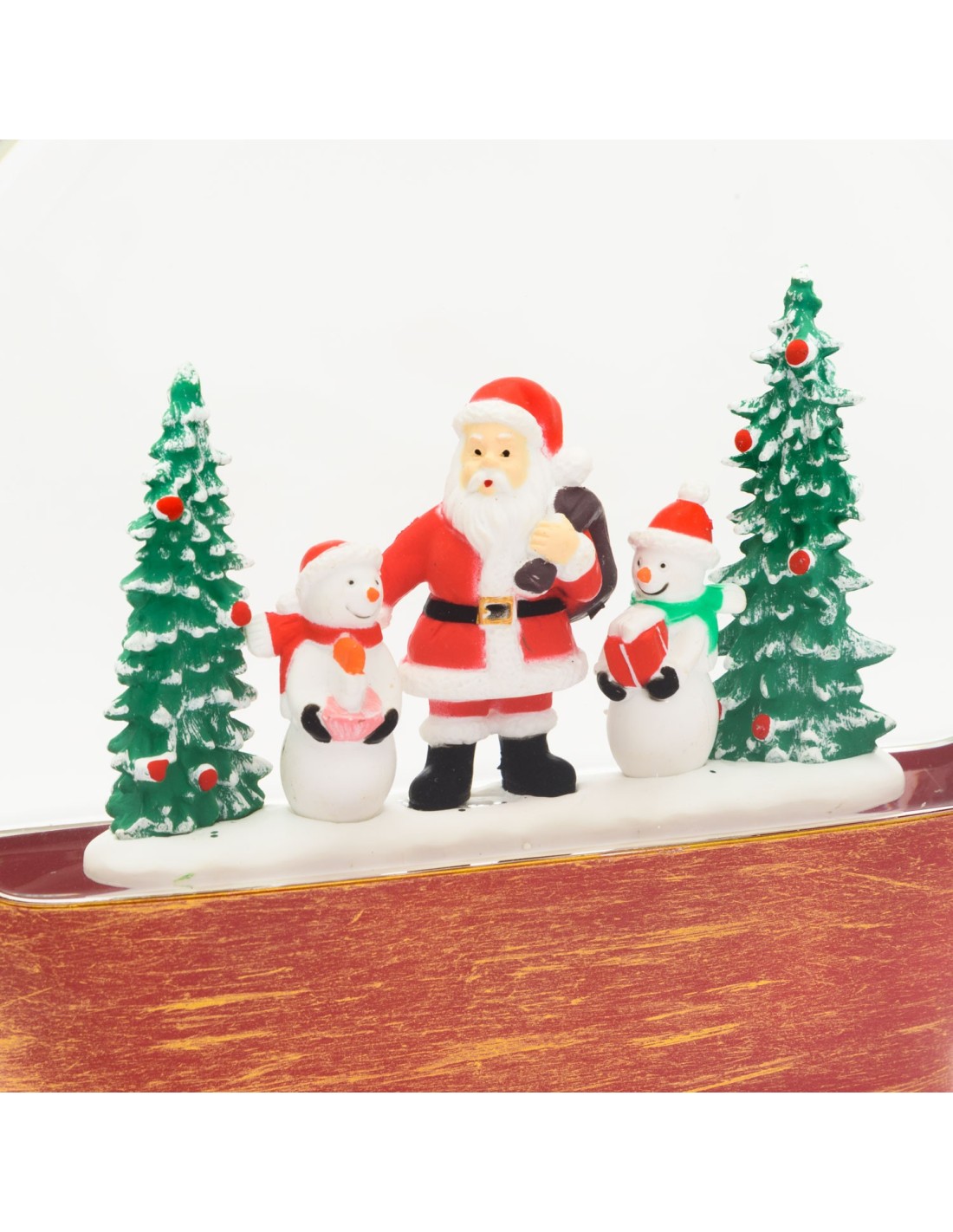 Decorazione Vetro Paesaggio Babbo Natale GLITTER LED h19cm | Shop in Casa