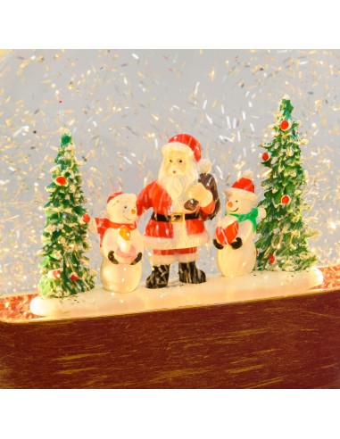 Decorazione Vetro Paesaggio Babbo Natale GLITTER LED h19cm | Shop in Casa