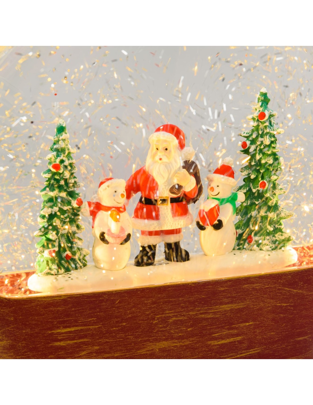 Decorazione Vetro Paesaggio Babbo Natale GLITTER LED h19cm | Shop in Casa