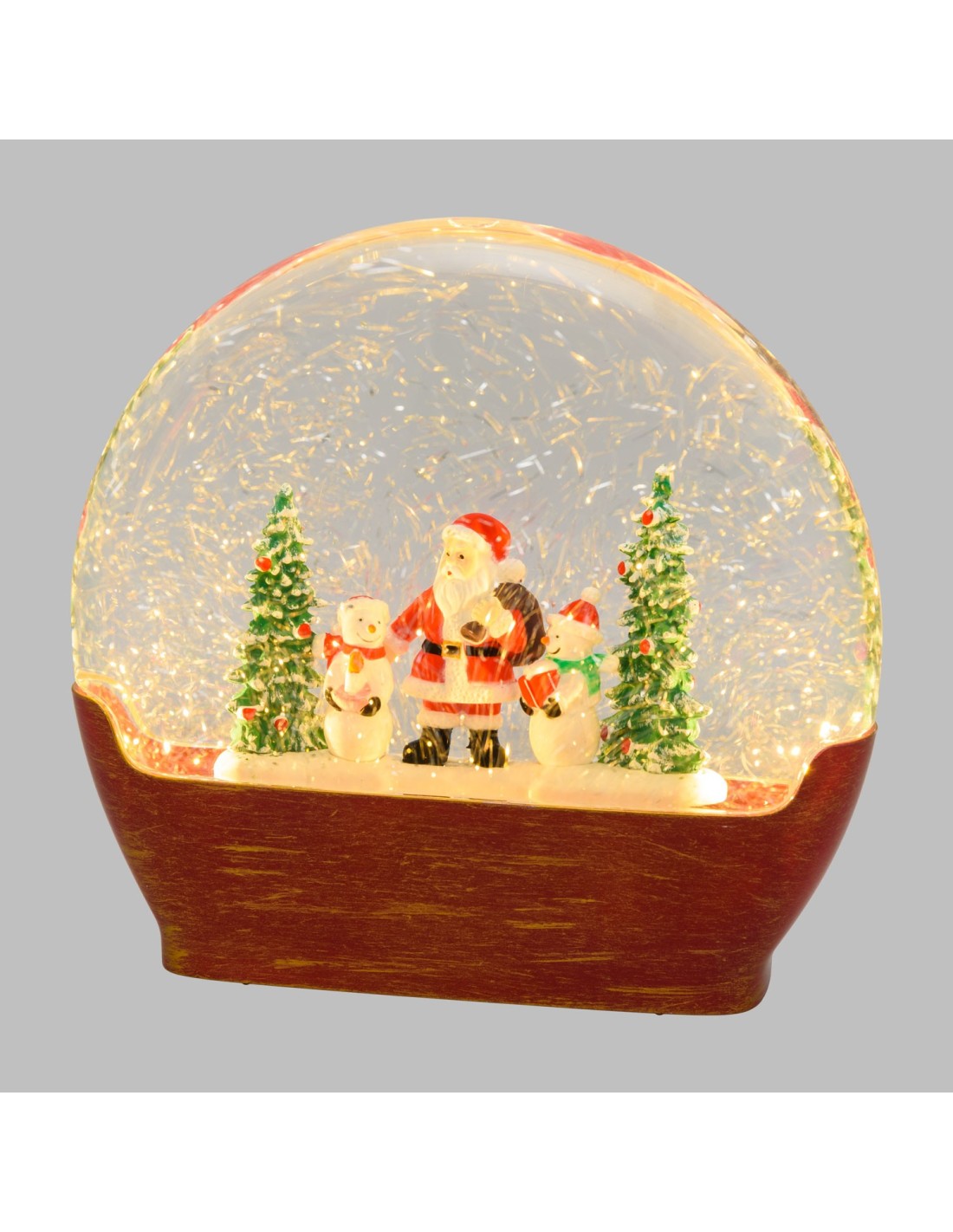 Decorazione Vetro Paesaggio Babbo Natale GLITTER LED h19cm | Shop in Casa