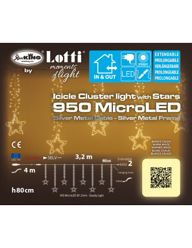 LUCI DI NATALE: vendita online Luci di Natale Ice Cluster Light: Luci Magiche con 950 MicroLED per un'Atmosfera Incantevole i...