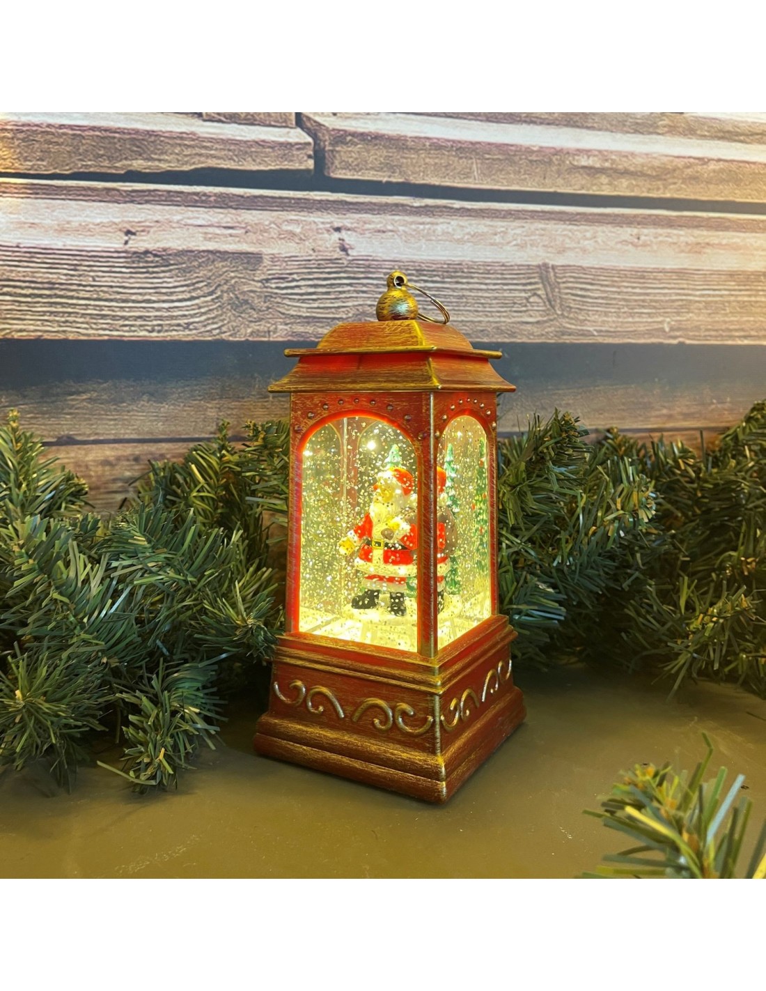 Lanterna GLITTER LED H20,5cm Rosso Antico | Shop in Casa