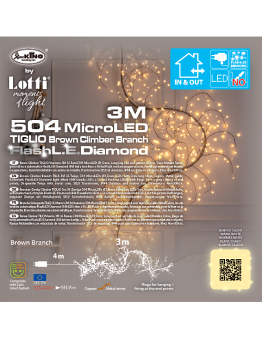 LUCI DI NATALE: vendita online Ramo di Natale Climber Marrone: La Magia di Natale con 504 MicroLED in offerta