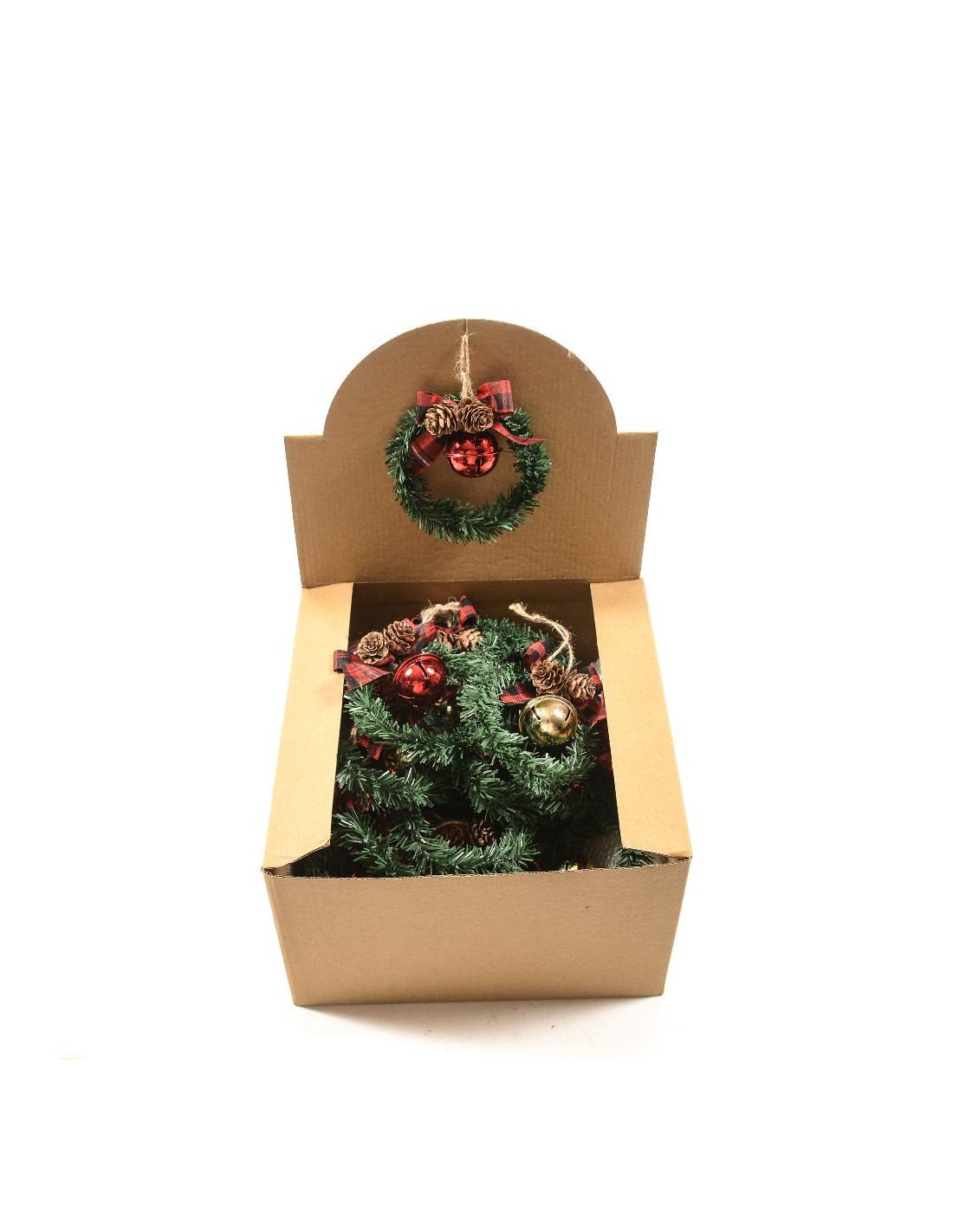 SFERE E PENDAGLI: vendita online Pendente Ghirlanda con Campanella 10X10CM Assortito - Decorazioni Natalizie Eleganti in offerta