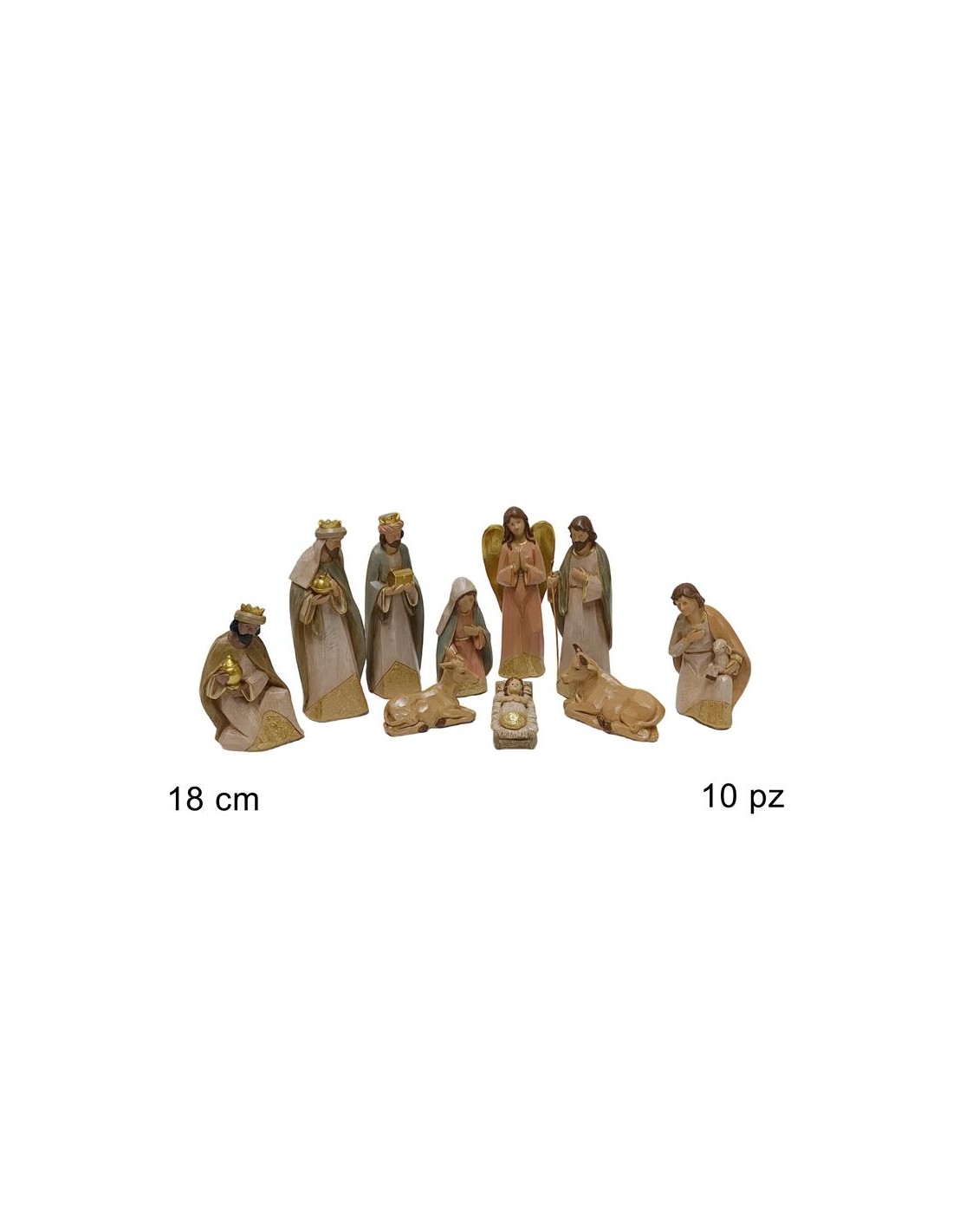 NATIVITA' 254753 10PZ 18CM EFFETTO LEGNO