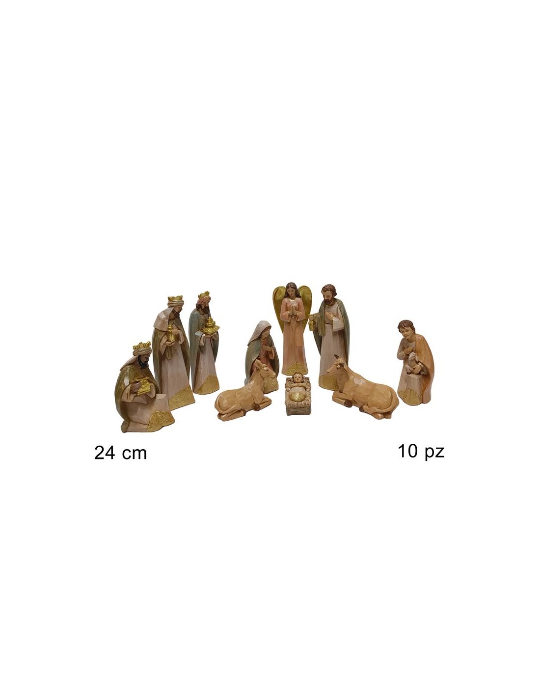 NATIVITA' 254777 10PZ 24CM EFFETTO LEGNO