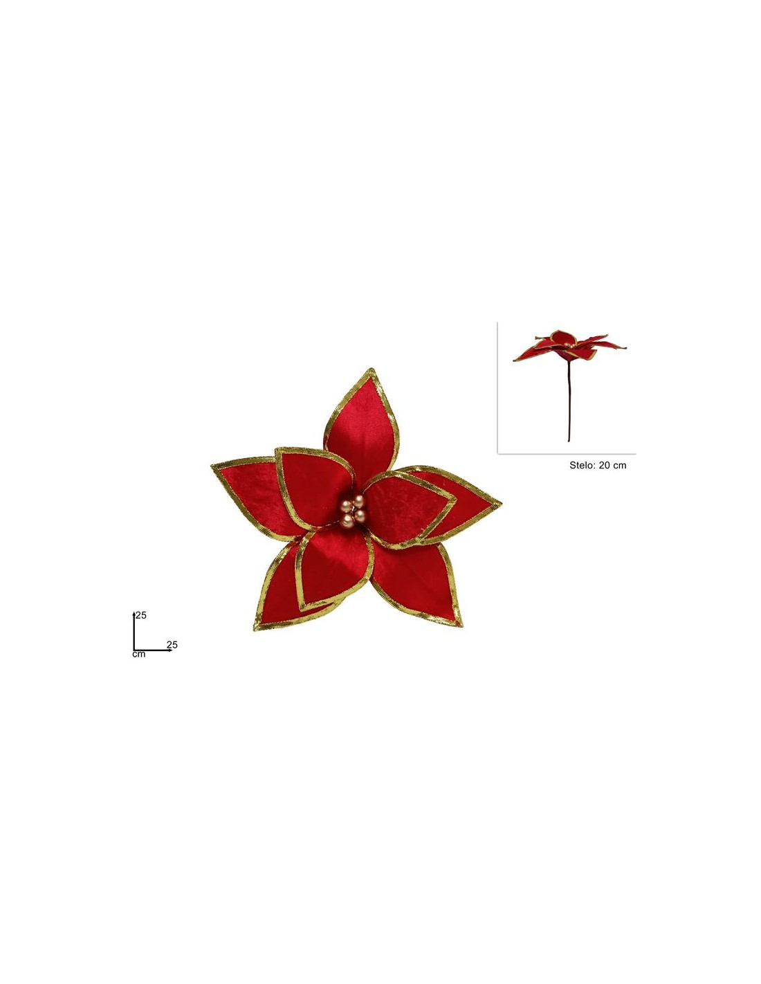STELO 276434 FIORE VELLUTO 25CM ROSSO/ORO