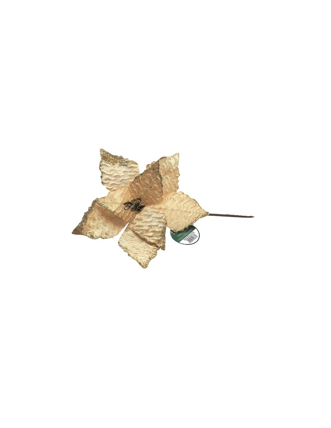 STELLA DI NATALE 22688 ORO 28CM FOGLIE GLITTERATE