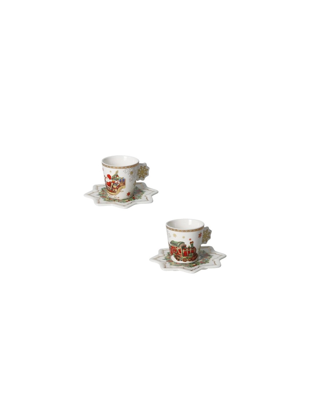 89914 SET 2PZ TAZZINA CAFFE CHRISTMAS