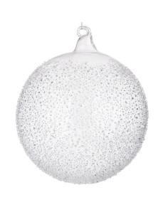 SFERE E PENDAGLI: vendita online Sfera Saturno trasparente in vetro Ø15cm, decorazione natalizia elegante, addobbo luminoso p...