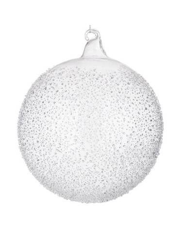 SFERE E PENDAGLI: vendita online Sfera Saturno trasparente in vetro Ø15cm, decorazione natalizia elegante, addobbo luminoso p...