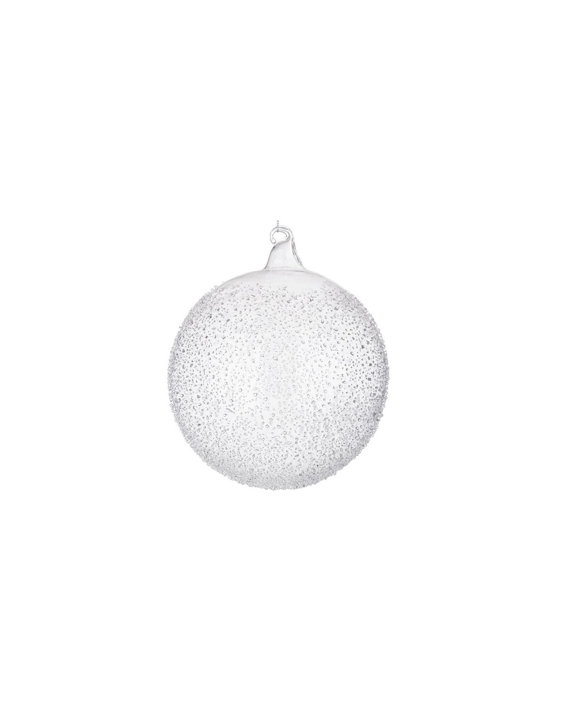 SFERE E PENDAGLI: vendita online Sfera Saturno trasparente in vetro Ø15cm, decorazione natalizia elegante, addobbo luminoso p...