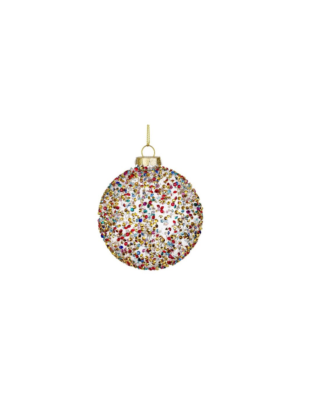 SFERE E PENDAGLI: vendita online Sfera in vetro Kleis multicolor Ø8cm, decorazione natalizia elegante, addobbo colorato per a...